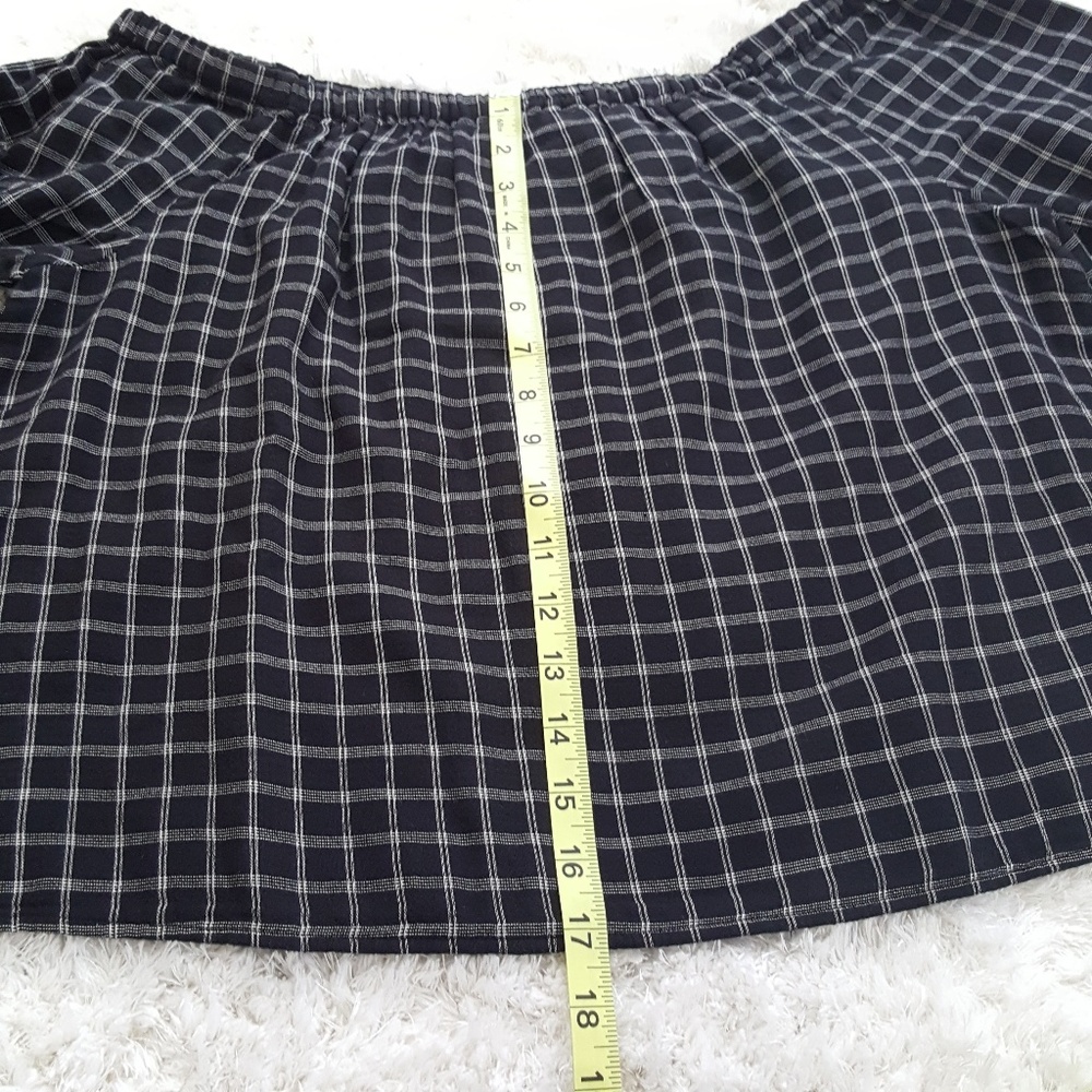 Madewell Black Ivory Plaid Off The Shoulder Top - Picture 8 of 8